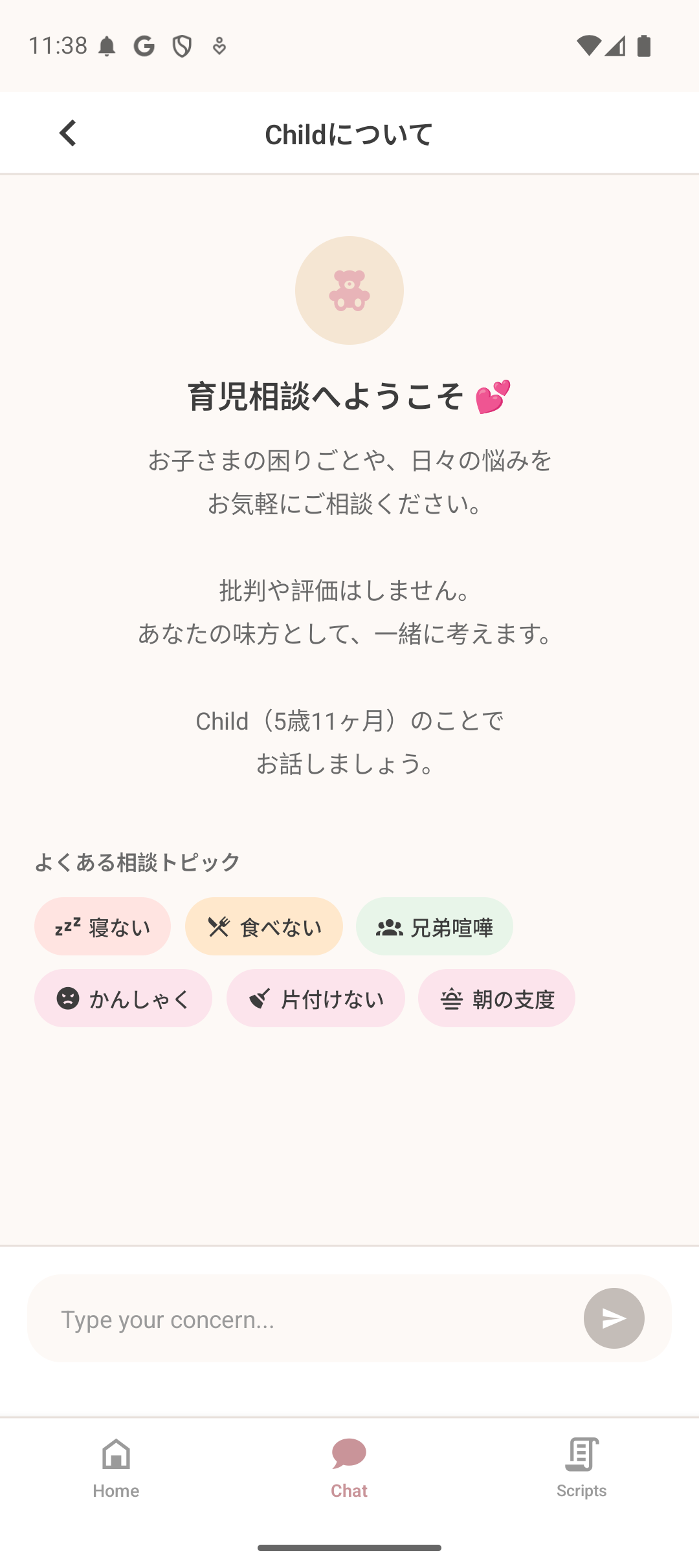 AI Chat Welcome Screen
